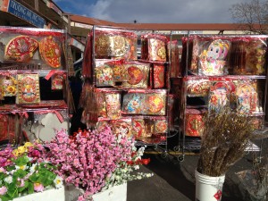 Chinese New Year decorations for sale at the Far East Center in Denver, CO. Photo by Tara Bardeen